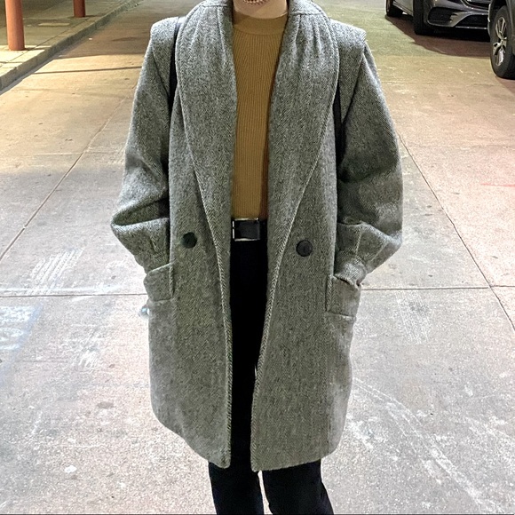 Vintage Herman Kay Petite Gray Peacoat - Picture 3 of 6